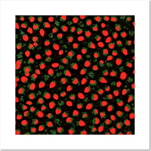 strawberry pattern Posters and Art